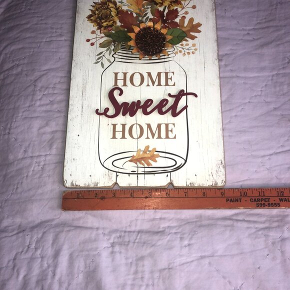 "Home Sweet Home" Wall Hanging Sign with metal accents - Picture 3 of 10